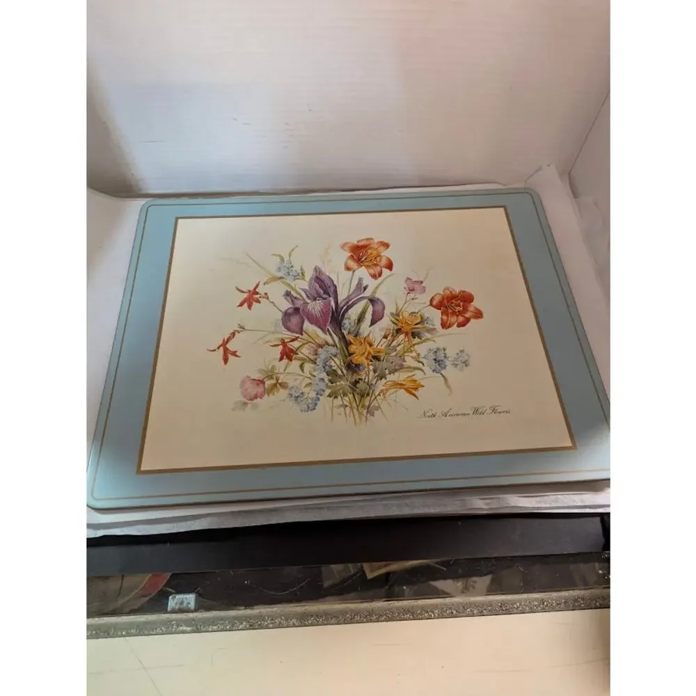 Pimpernel Furber Flowers Vintage Cork Placemats Set of Four English Garden